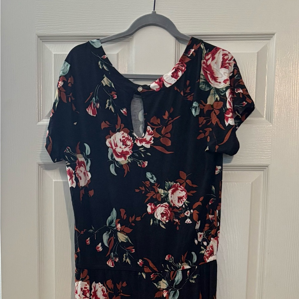 Floral Black Jumpsuit